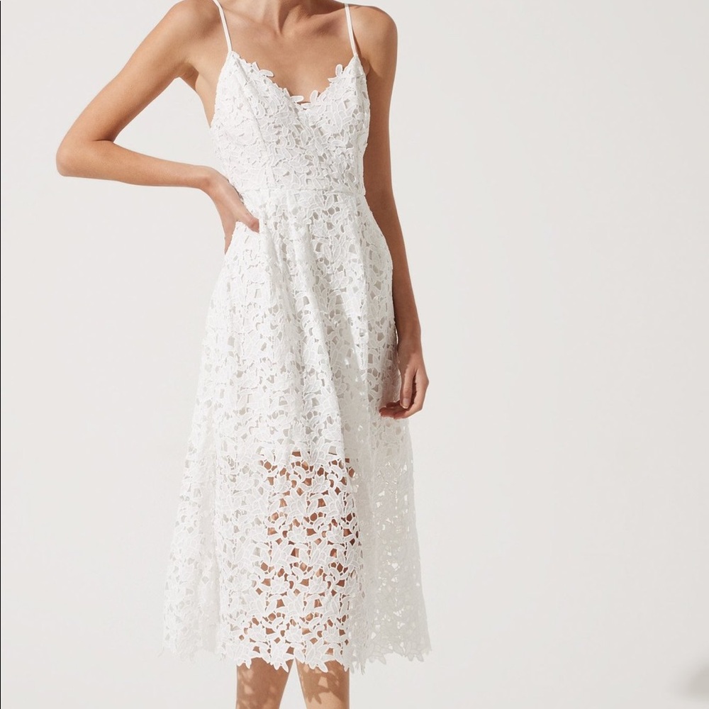 ASTR The Label Lace A Line Midi Dress